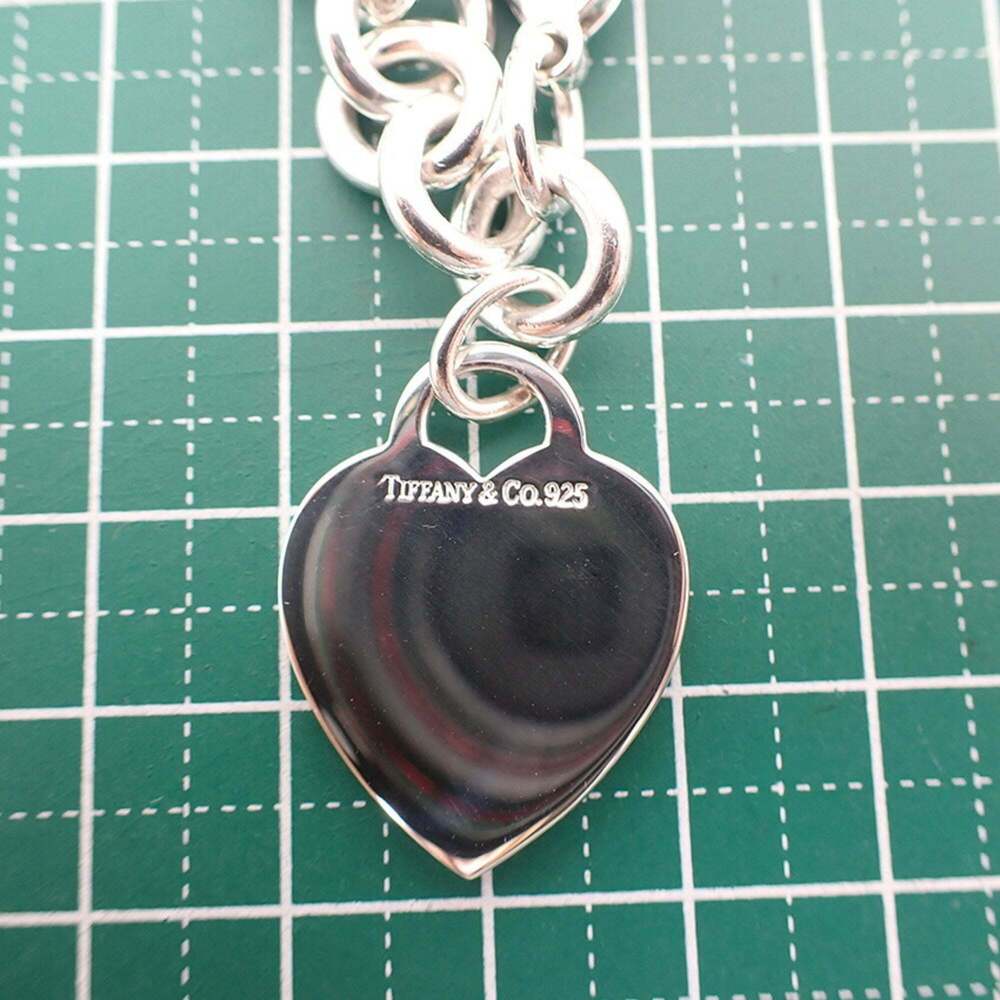 TIFFANY Authentic Silver Heart Charm Bracelet - Picture 9 of 10